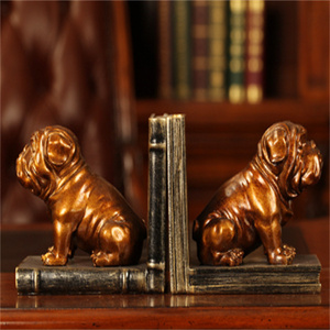 Porte-livres décoratifs en résine en forme de chiot <span class=keywords><strong>Shar</strong></span> <span class=keywords><strong>Pei</strong></span> mignon, style rustique américain, ornements de décoration intérieure vintage vieillis - Product Image 5