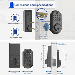 Thông Minh Chốt Cửa Khóa Vân Tay Bàn Phím Điện Tử Tuya Ứng Dụng Di Động Mở Khóa Và Màn Hình Keyless Nhập Tự Động Chết Bolt Khóa + Key - Product Image 6