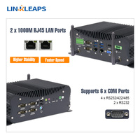 Linkleaps Lüfterloser Industrie-Mini-PC Eingebetteter PC Unterstützt 4. bis 13. Generation Intel Core I3 I5 I7 mit Dual LAN 6 COM 9 bis 36V Eingang