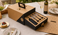 Boîte d'emballage pour biscuits en papier kraft portable haut de gamme personnalisée avec fenêtre transparente pour la pâtisserie, les desserts, les cadeaux, vente en gros