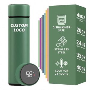 Bouteille d'eau intelligente personnalisée en acier inoxydable isolé avec affichage de la température LED, thermos sous vide - Product Image 3
