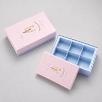 Individuell Bedruckte Starre Geschenkbox mit Deckel und Boden, 6-Fach-Einsatz für Macarons, Kekse, Muffins, Schokolade, Bäckerei-Verpackung