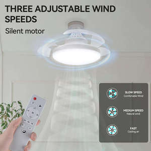 Ventilador de Techo Moderno Invisible con Luz LED, 5 Aspas, Cuerpo de Plástico, Control Remoto, Regulable, 5 Velocidades, Montaje Empotrado, Blanco, para Sala de Estar, DC - Product Image 6