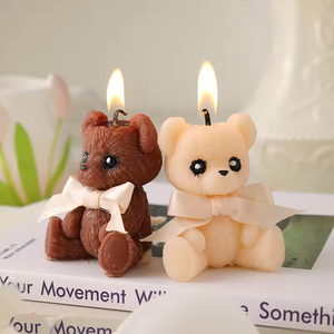 Realistic Teddy <b>Bear</b> Plush Soy Wax Aromatherapy Candle <b>Cute</b> <b>Bear</b> Candle Handmade Girlish Gift High-End Fragrance Ornament - Product Image 2