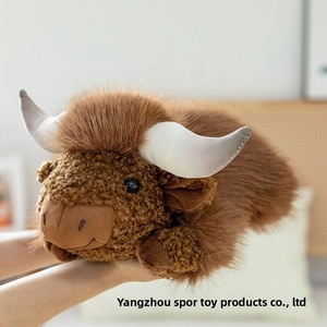 Peluche de simulation de vache couchée, petit bison en coton PP, ornements décoratifs, pour la Journée des enfants et l'anniversaire d'un garçon - Product Image 4