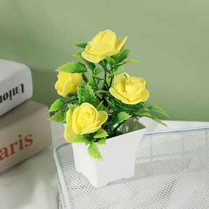 Huaien thanh lịch 5-<span class=keywords><strong>Rose</strong></span> nhân tạo Chậu <span class=keywords><strong>Bonsai</strong></span>: qua biên giới bán buôn <span class=keywords><strong>Mini</strong></span> trồng cho lãng mạn nhà/văn phòng trang trí nội thất - Product Image 3