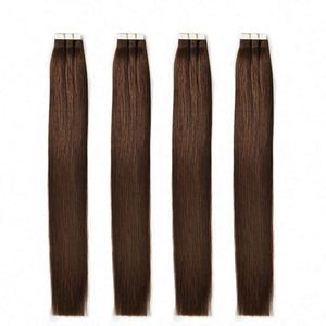 Extensiones de Cabello Virgen Remy de Doble Trama, Grado 9A-12A, Cabello Ruso Crudo, Adhesivo Invisible, Colores Disponibles - Product Image 1