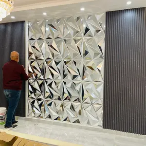 China fabricantes pvc espelho prata 3d painel de parede pvc mármore decorações de parede para casa