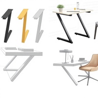Support de table en acier au carbone en forme de Z, étagère de cuisine, support d'assaisonnement, support de bureau, pied de comptoir de bar épaissi sur mesure