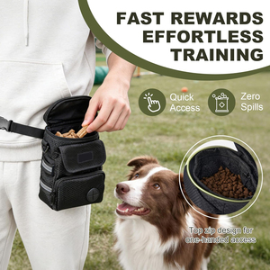 Pochette à friandises pour chien NIBAO, 3 façons de porter le sac de promenade pour chien avec un grand compartiment intérieur amovible, ceinture ajustable à la taille - Product Image 5