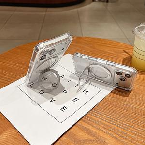 Funda Magnética Transparente de Lujo con Rotación de 360 Grados para <span class=keywords><strong>iPhone</strong></span> 17 Air 16 Pro Max 15 Plus 14 13 12 11 - Product Image 2