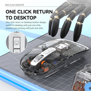 Mini ratón óptico inalámbrico de 3 modos, 2400DPI, silencioso, ligero, diseño portátil, estilo 3D, para juegos, portátiles, uso creativo en la oficina - Product Image 5