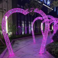 Arche de mariage en forme de coeur avec lumières à thème Jardin extérieur et décor de couloir de fête Décors de vacances de Noël Diodes électroluminescentes