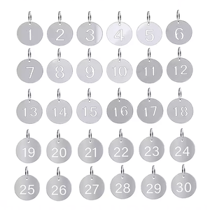 En gros Personnalisé 23MM 1-100 Numéro Creux ID Porte-clés Étiquette En Acier Inoxydable En Métal Numéro Porte-clés Étiquette - Product Image 3