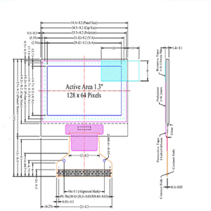 Écran OLED de 1,3 pouce, écran matriciel à points 128*64, SH1106/1306 - Product Image 4