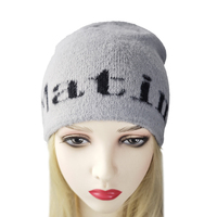 Bonnet brodé avec lettres, chaud, pour l'hiver, décontracté, en peluche, tricoté à la machine, taille personnalisable, en acrylique, unisexe, pour homme adulte