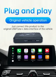 קרפליי אייר בוקס אלחוטי ברכב אייפון ואנדרואיד מחוברים ליישומי רכב בלוטות' 4.2 מתאם קרפליי