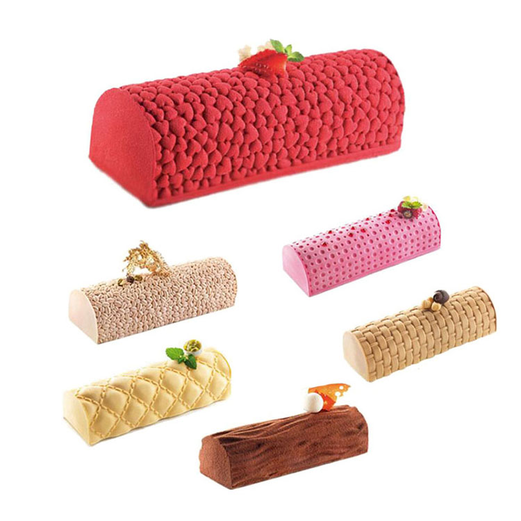 Swiss Roll Textured Mat Christmas Mousse Cake Silicone Mold DIY Swiss Roll Dessert Soap Candle Baking Accessories Decoration