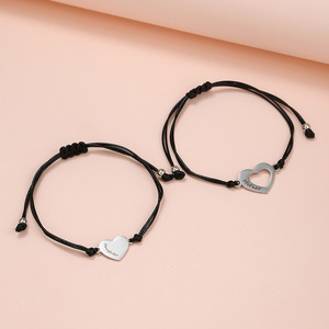 2024 Mother's Day <strong>Bracelet</strong> Popular 2Pieces/Set Stainless Steel Never Fade <strong>Bracelet</strong> Engraving Mother <strong>Daughter</strong> Heart <strong>Bracelet</strong> - Product Image 4