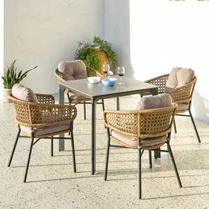 Ensemble <span class=keywords><strong>de</strong></span> meubles en rotin tressé pour <span class=keywords><strong>jardin</strong></span>, prêt à être expédié, table <span class=keywords><strong>de</strong></span> patio <span class=keywords><strong>de</strong></span> 2,2 m avec 6 à 8 chaises, vente chaude, table en bois <span class=keywords><strong>plastique</strong></span> d'extérieur - Product Image 4