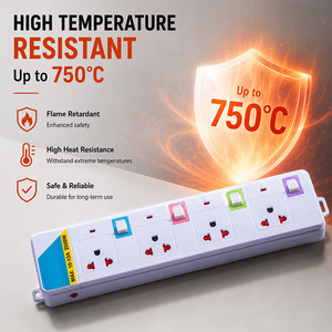 Enchufe de Extensión Estándar <span class=keywords><strong>TIS</strong></span> 166 2549 de 3 Vías para Tailandia, con Interruptores Individuales de Color, 10A 2500W, Blanco, Venta al Por Mayor - Product Image 2