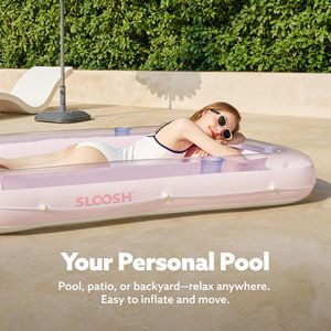Sloosh <b>Inflatable</b> <b>Floating</b> Sunbathing <b>Pool</b> 172.7 x 114.3cm Pink-Green Adult Lounge Bed For Backyard Lake Use - Product Image 3
