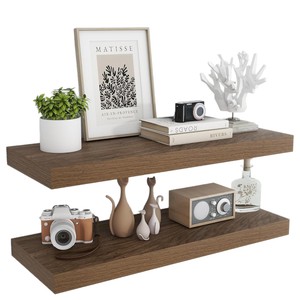 Cross-border wooden wall-mounted floating <b>shelf</b> rack for living room, <b>bedroom</b>, bathroom, and kitchen, extended storage rack - Product Image 5
