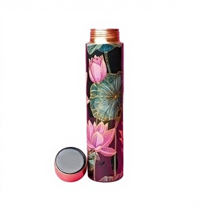 High Quality <b>Copper</b> <b>Water</b> <b>Bottle</b> With Floral Design Portable Drinkware For Travel - Product Image 1
