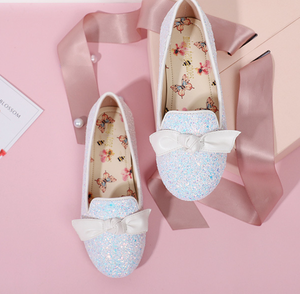 Chaussures plates de princesse à paillettes et nœud papillon pour filles, design personnalisé, pour l'extérieur, l'été, usine OEM, chaussures de fête tendance - Product Image 3