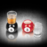 Jeu à boire en verre de 6 tasses avec 6 tables à boules et billard en verre pour les fêtes et la cuisine Accessoires de bar