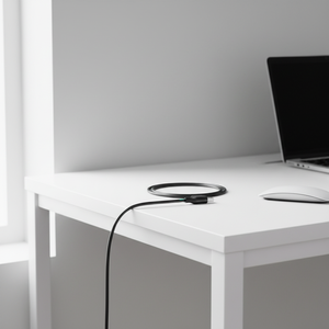 Soporte organizador de cables, 3 ranuras, plástico negro, duradero, para cables, uso en el hogar, oficina y escritorio - Product Image 4