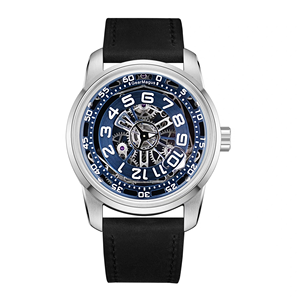 Reloj de pulsera mecánico automático de lujo con esqueleto, movimiento SW200, función de hora saltante, cristal de zafiro y correa de cuero luminosa para hombre. - Product Image 5