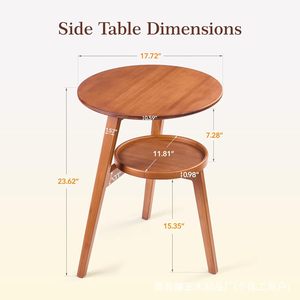 Mesa de ocio de madera maciza para balcón, mesa de centro, mesa auxiliar de sofá, mueble auxiliar de sala de estar, mesa de té de lujo ligero - Product Image 4