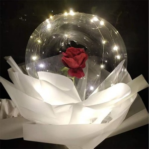 Varita LED con Forma de Corazón y Rosa 2023, Bola <span class=keywords><strong>Bobo</strong></span> Transparente, Varita Mágica Brillante, Globo de Plástico Luminoso Individual para Navidad y Halloween - Product Image 2