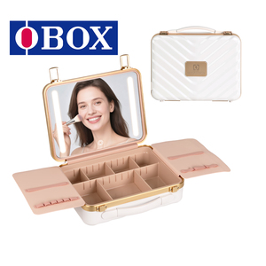 Sac à cosmétiques OBOX avec miroir HD à intensité variable pour les équipes de mariée, organisateur portable pour les services de mariage <span class=keywords><strong>en</strong></span> <span class=keywords><strong>groupe</strong></span> - Product Image 2