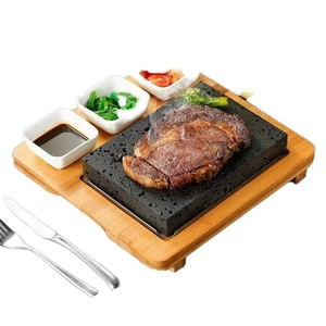 Piastra <span class=keywords><strong>per</strong></span> Grigliare <span class=keywords><strong>a</strong></span> <span class=keywords><strong>Pietra</strong></span> <span class=keywords><strong>Lavica</strong></span> da Tavolo, BBQ Interno Hibachi con <span class=keywords><strong>Pietra</strong></span> <span class=keywords><strong>Lavica</strong></span>, Piatti in Ceramica e Vassoio in Bambù - Product Image 3