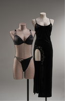 Mannequin élégant et stylé pour la lingerie, courbes sexy, forme ajustée, support d'exposition |   Matériau FRP Demi-corps |   Pose debout haut de gamme