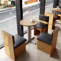 Set di Tavoli e Sedie per Ristoranti Commerciali, Design alla Moda in Legno Imbottito per Bar, Caffè, Hotel