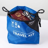 Maßgefertigte Tragbare Premium Wasserdichte Blaue Polyester Funktionale Aufbewahrungstasche Outdoor-Reisezubehör-Set Reißverschlusstasche mit Griff