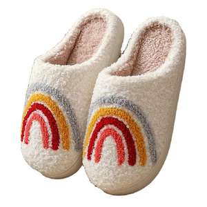 Chaussons d'hiver en coton pour femmes, motif cœur crème, fourrure douce, amorti thermique, utilisation intérieure/extérieure, populaires, chauds pour la chambre - Product Image 6