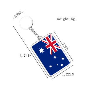 Porte-clés et pendentifs en acrylique, porte-clés lumineux, drapeaux australiens, accessoires pour fans de divers pays - Product Image 2