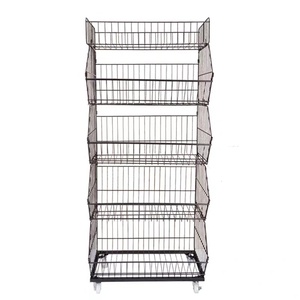 Estanterías de supermercado, estanterías de tiendas de conveniencia, estanterías de aperitivos, estanterías de rejilla multicapa, cestas inclinadas, estanterías de exhibición móviles, puestos, estanterías de almacenamiento - Product Image 5