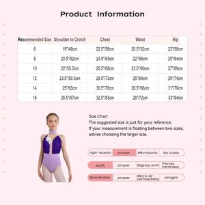 Justaucorps de danse pour filles de 6 à 16 ans, idéal pour le patinage artistique, la gymnastique, la danse latine, les spectacles et les performances sur scène. - Product Image 6