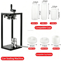 Scelleuse manuelle de bouteilles de jus, machine de capsulage portable commerciale en plastique pour canettes de boissons : scelleuse pour canettes de bière, de jus et de café