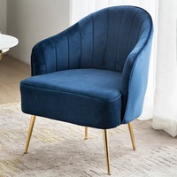 Chaises de luxe aile d'or meubles nordiques fauteuil de bureau d'hôtel moderne canapé en métal maison velours salon salon chaises d'appoint