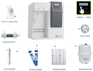 Filtre à eau entièrement automatique à capteur, osmose inverse, machine à eau pure de laboratoire en acier inoxydable - Product Image 1