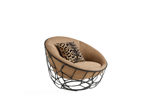 Mobilier italien léger de luxe en métal et <span class=keywords><strong>tissu</strong></span> <span class=keywords><strong>design</strong></span> <span class=keywords><strong>Fauteuil</strong></span> de loisir à une place Canapé imprimé léopard <span class=keywords><strong>Fauteuil</strong></span> de salon - Product Image 3