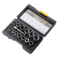 Extracteur de vis endommagées, ensemble de 14 pièces pour retirer les boulons et écrous cassés, kit d'outils automobiles avec étui de rangement robuste