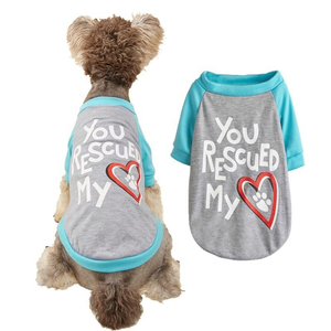 Ropa para Perros y Osos de Peluche Estilo Europeo Americano, Nueva Camiseta de Verano Delgada de Algodón en Tallas XS-L, Varios Colores con Patrón de Letras - Product Image 2