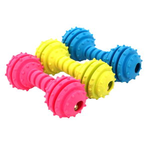Jouets pour animaux de compagnie en caoutchouc en forme d'haltères, jouets à mâcher de qualité pour chats et chiens - Product Image 5